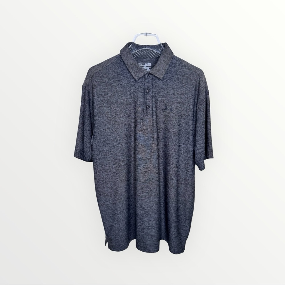 Under Armour Polo Shirt Loose Men's Golf HeatGear UA Heather Gray Size XL